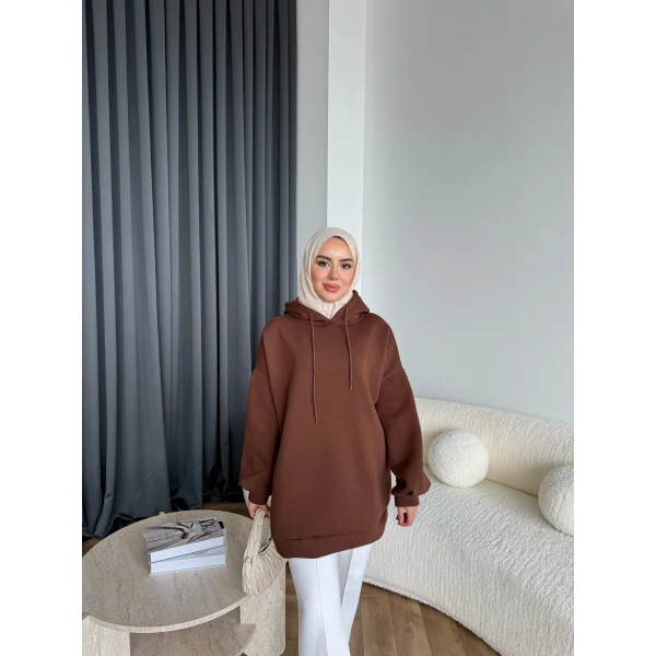 Lidya 3 İplik Sweat - Acı Kahve