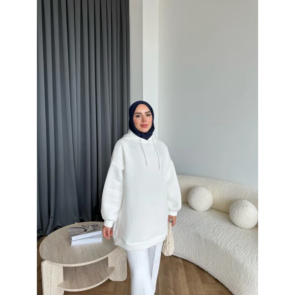 Lidya 3 İplik Sweat - Beyaz