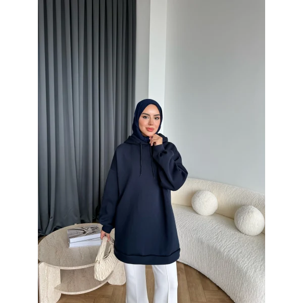 Lidya 3 İplik Sweat - Lacivert