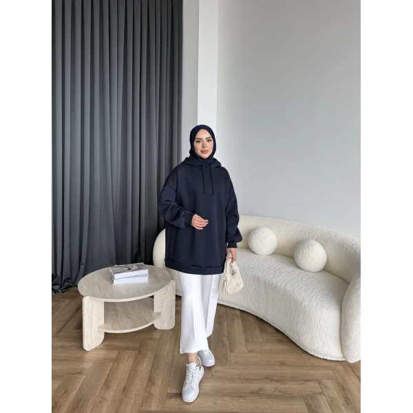 Lidya 3 İplik Sweat - Lacivert