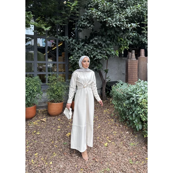 Lolita Deri Elbise - Bej