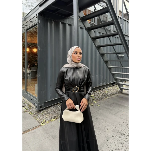 Lolita Deri Elbise - Siyah