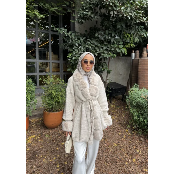 Luella Kürk Detaylı Hırka - Bej