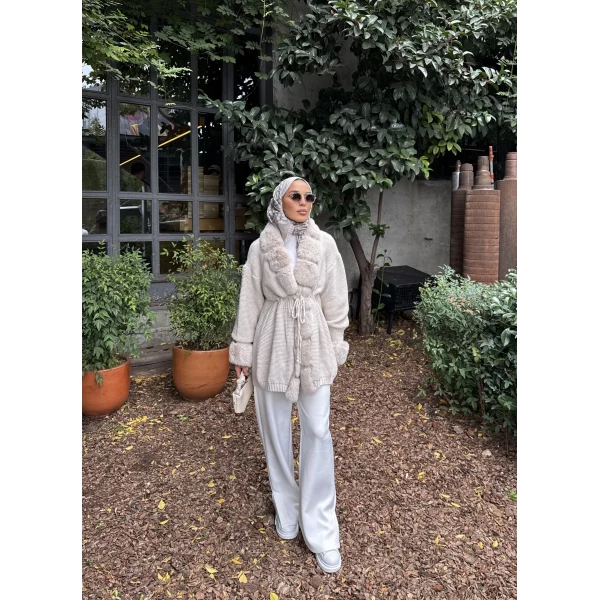 Luella Kürk Detaylı Hırka - Bej