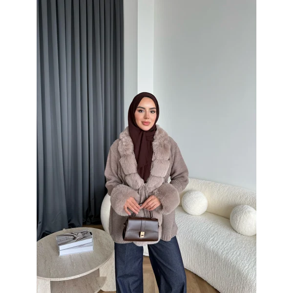 Luella Kürk Detaylı Hırka - Vizon