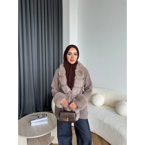 Luella Kürk Detaylı Hırka - Vizon