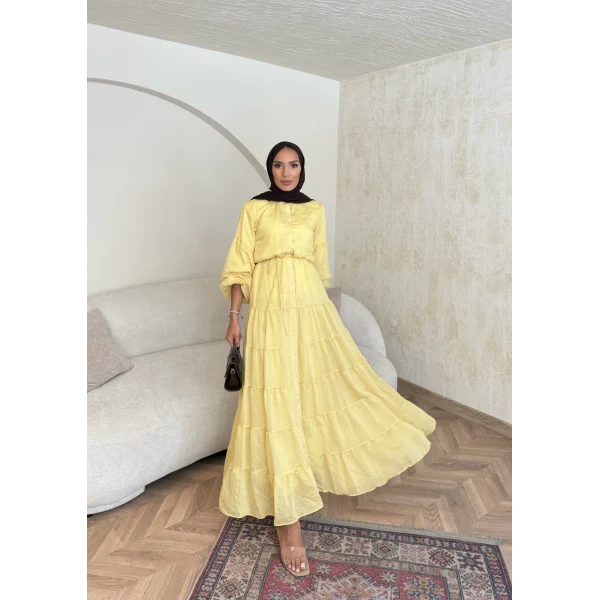 Manu Pamuk Elbise - Sarı