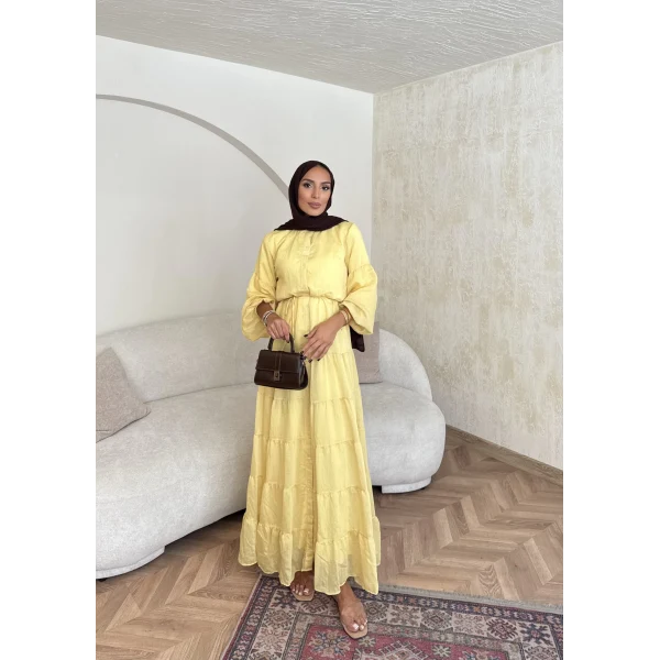 Manu Pamuk Elbise - Sarı