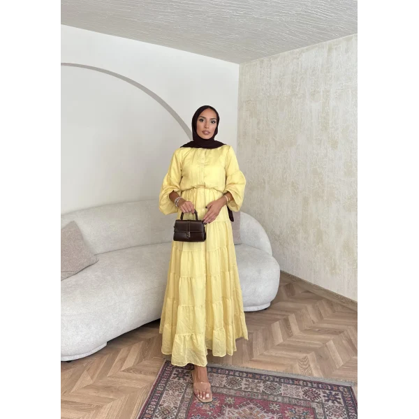 Manu Pamuk Elbise - Sarı