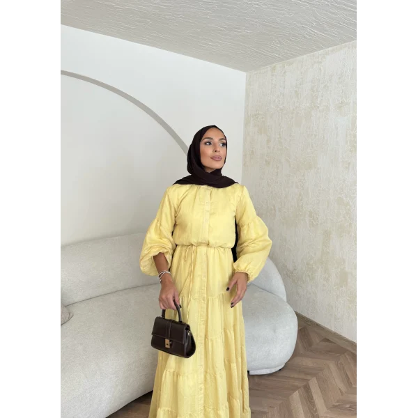 Manu Pamuk Elbise - Sarı