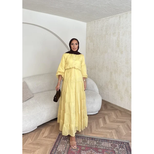 Manu Pamuk Elbise - Sarı