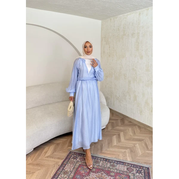 Maysa Tül Etekli Takım - Mavi