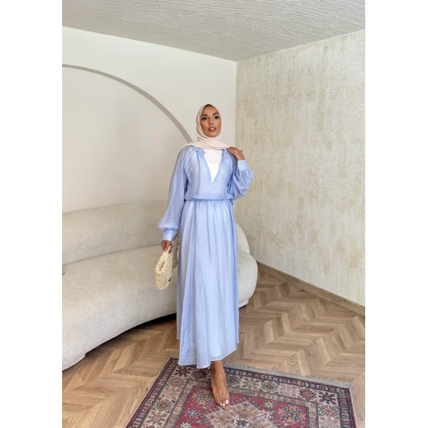 Maysa Tül Etekli Takım - Mavi