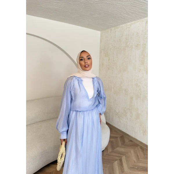 Maysa Tül Etekli Takım - Mavi