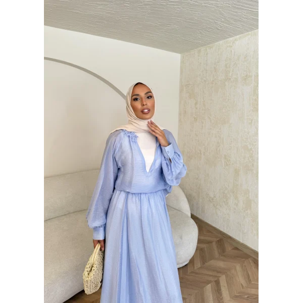 Maysa Tül Etekli Takım - Mavi