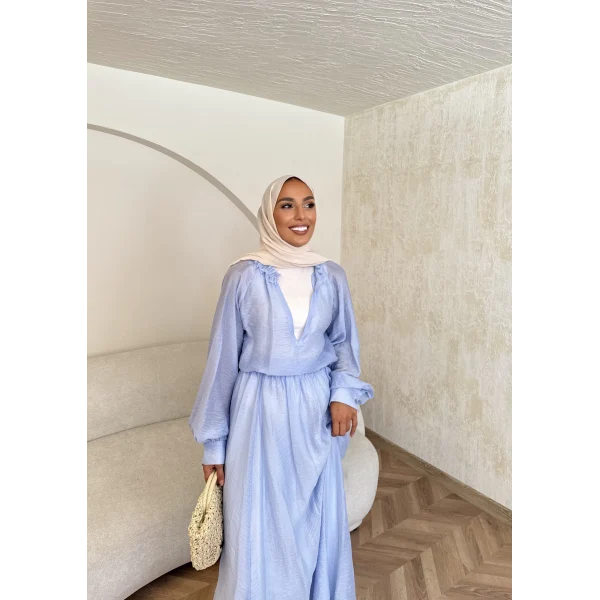 Maysa Tül Etekli Takım - Mavi