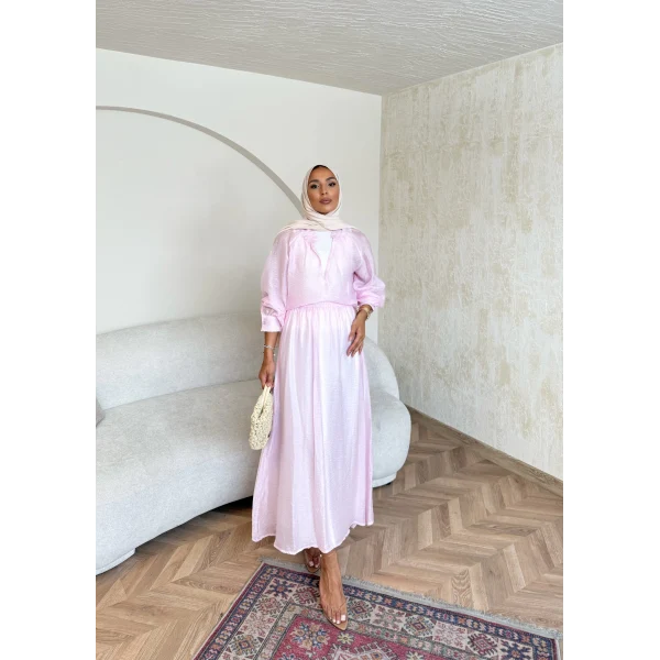 Maysa Tül Etekli Takım - Pembe