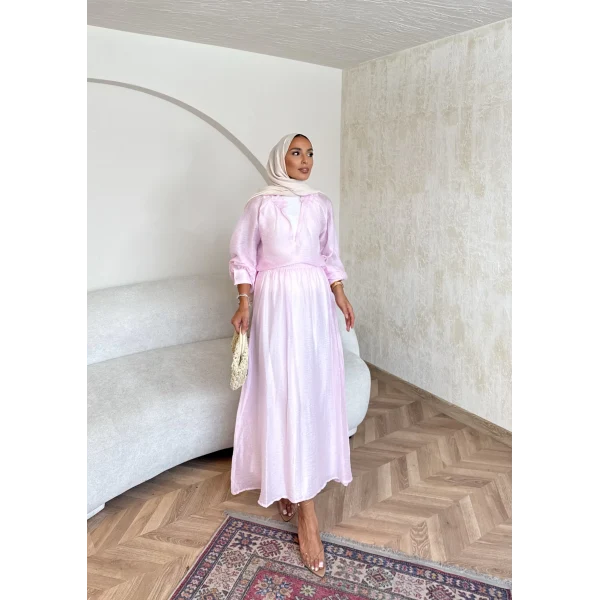 Maysa Tül Etekli Takım - Pembe