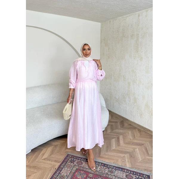 Maysa Tül Etekli Takım - Pembe