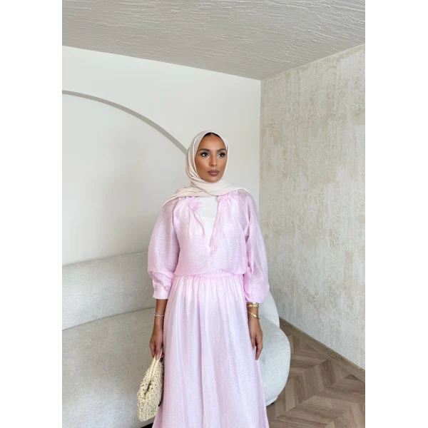 Maysa Tül Etekli Takım - Pembe