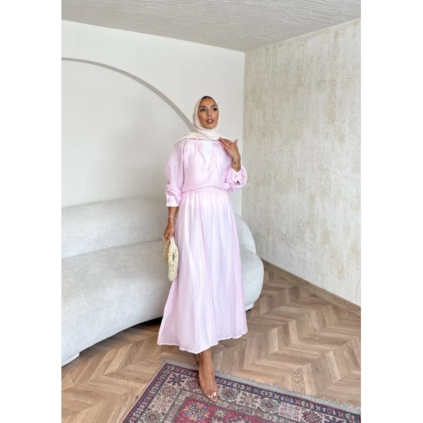 Maysa Tül Etekli Takım - Pembe