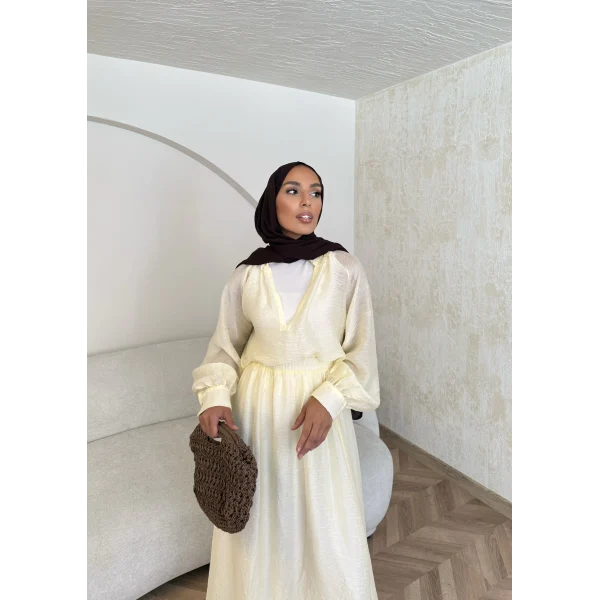 Maysa Tül Etekli Takım - Sarı