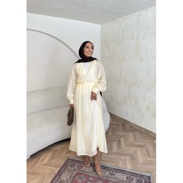 Maysa Tül Etekli Takım - Sarı