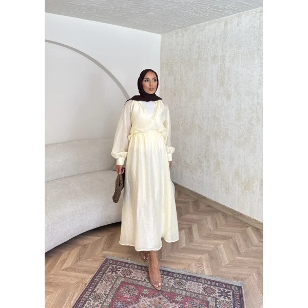 Maysa Tül Etekli Takım - Sarı