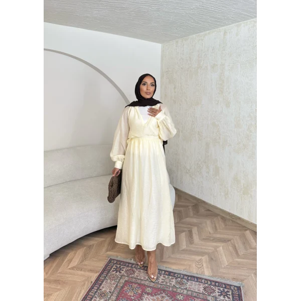 Maysa Tül Etekli Takım - Sarı