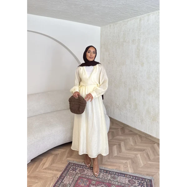 Maysa Tül Etekli Takım - Sarı