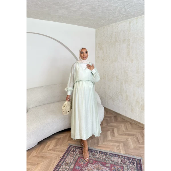 Maysa Tül Etekli Takım - Yeşil