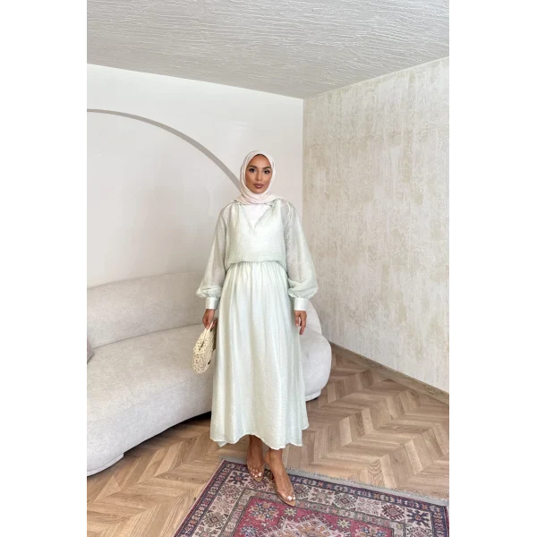 Maysa Tül Etekli Takım - Yeşil