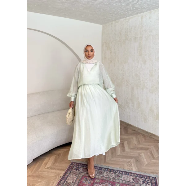 Maysa Tül Etekli Takım - Yeşil