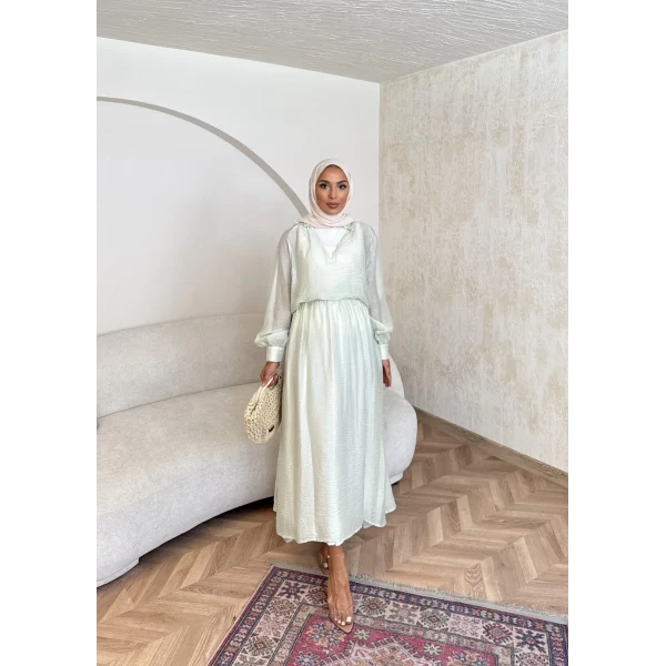 Maysa Tül Etekli Takım - Yeşil