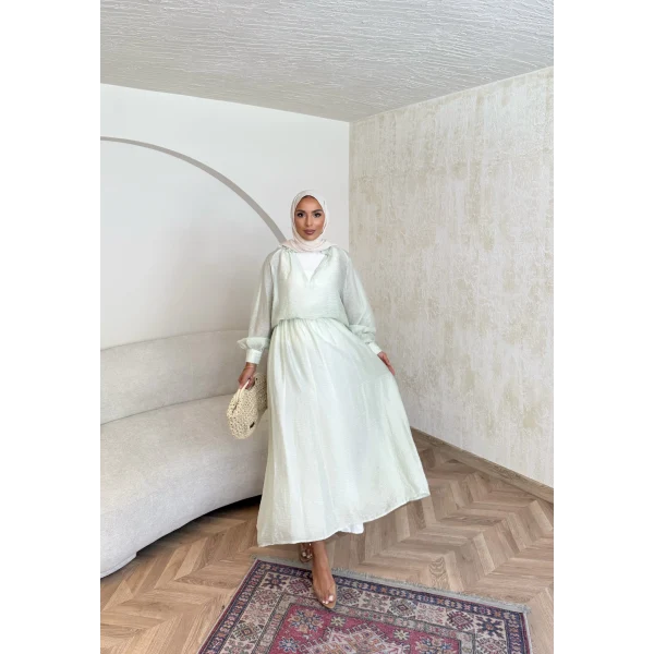 Maysa Tül Etekli Takım - Yeşil