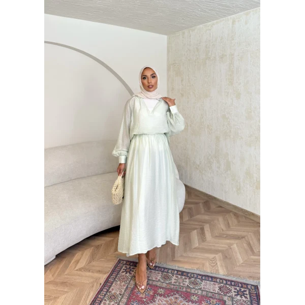 Maysa Tül Etekli Takım - Yeşil