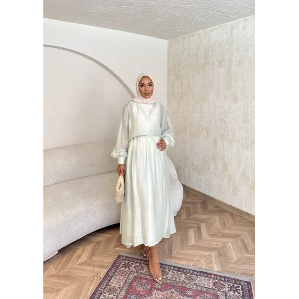 Maysa Tül Etekli Takım - Yeşil