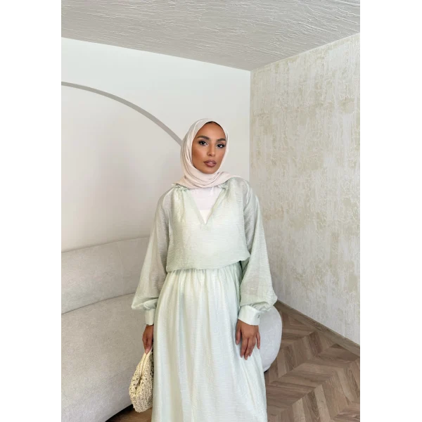 Maysa Tül Etekli Takım - Yeşil