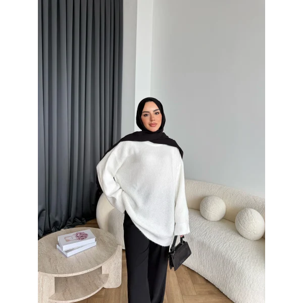 Mb-Eso Triko Kazak - Beyaz