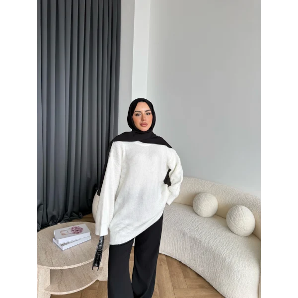 Mb-Eso Triko Kazak - Beyaz