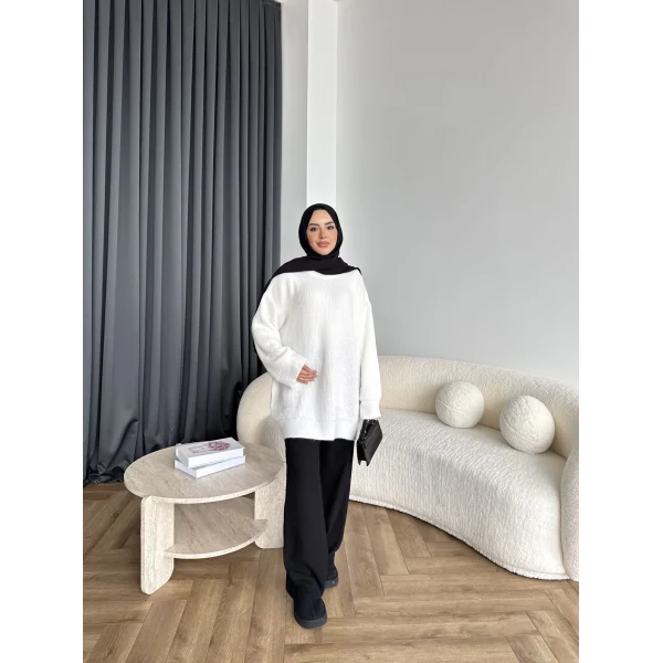 Mb-Eso Triko Kazak - Beyaz