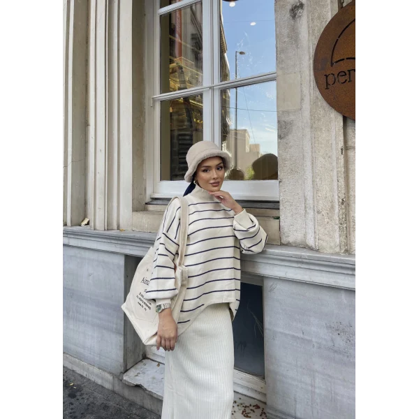 Mella Kazak Detaylı Jile Takım - Beyaz