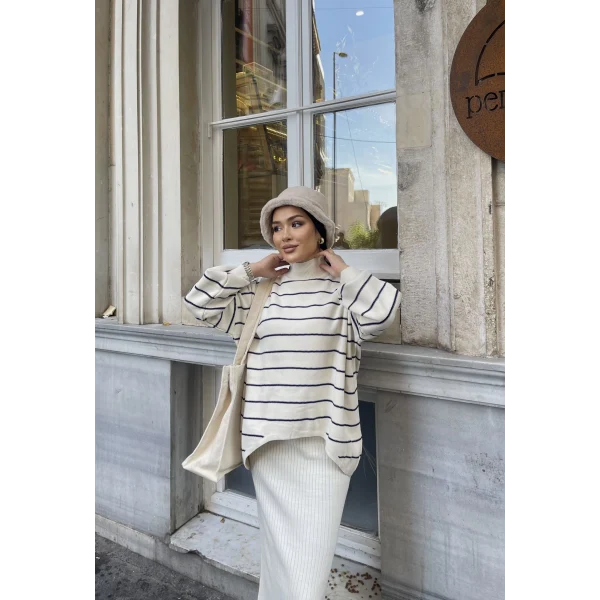 Mella Kazak Detaylı Jile Takım - Beyaz