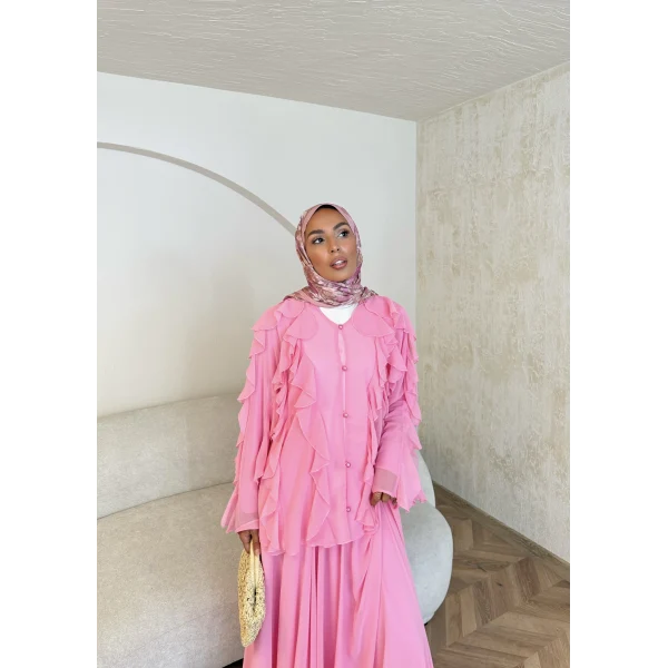 Messina Fırfırlı Takım - Pembe