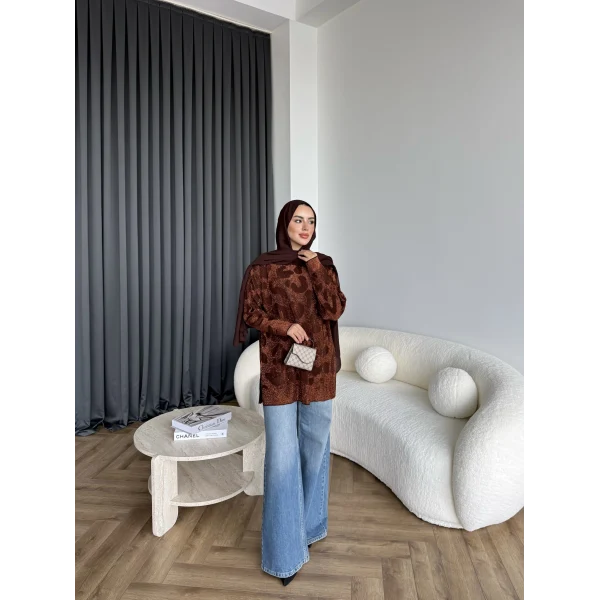 Miya Desenli Kazak - Acı Kahve