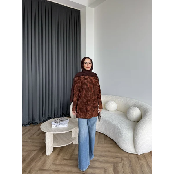 Miya Desenli Kazak - Acı Kahve