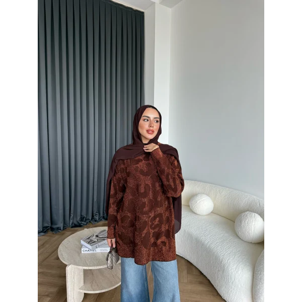 Miya Desenli Kazak - Acı Kahve