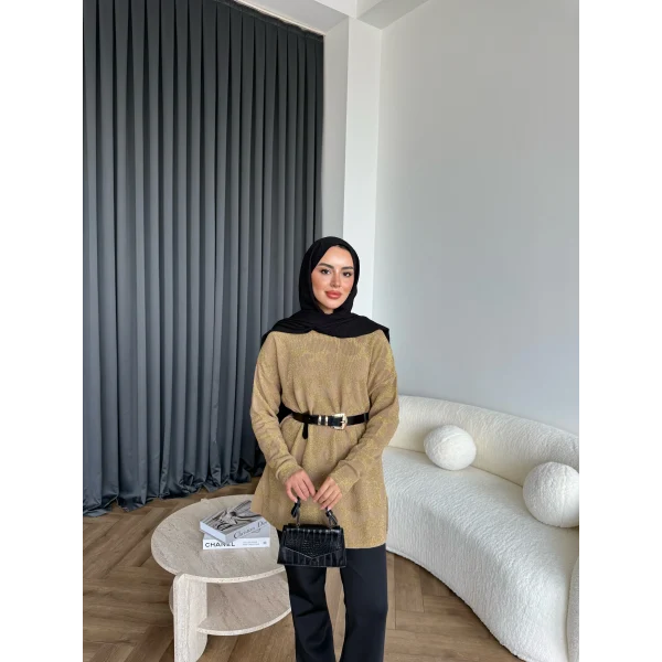 Miya Desenli Kazak - Sarı