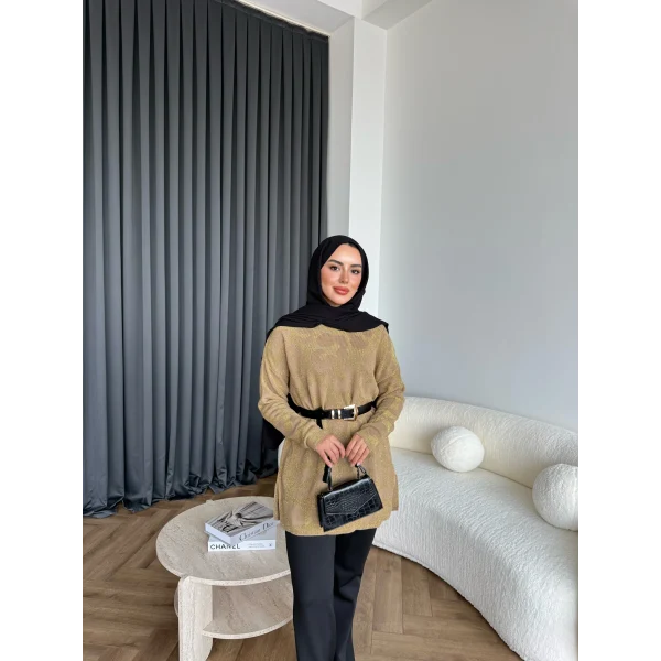 Miya Desenli Kazak - Sarı