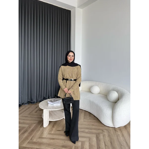 Miya Desenli Kazak - Sarı